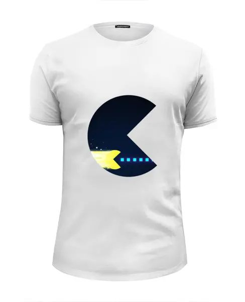 Заказать мужскую футболку в Москве. Футболка базовая Pacman (Пакмен) от Andrew Zaycev - готовые дизайны и нанесение принтов.