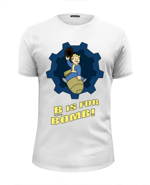 Заказать мужскую футболку в Москве. Футболка базовая Vault Boy от printik - готовые дизайны и нанесение принтов.
