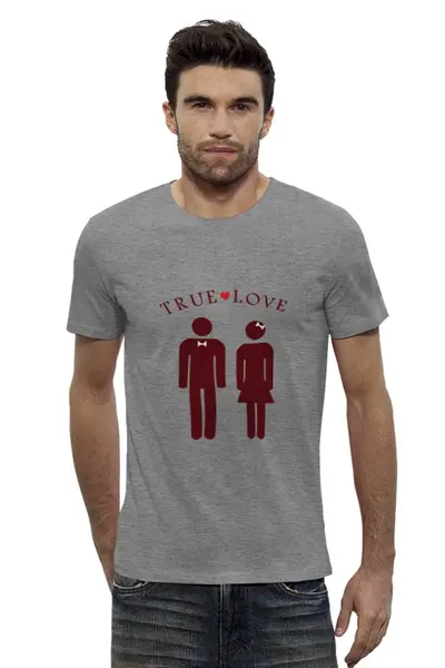 Заказать мужскую футболку в Москве. Футболка базовая Изображение влюбленной пары . от Juliajull - готовые дизайны и нанесение принтов.