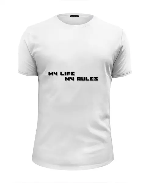 Заказать мужскую футболку в Москве. Футболка базовая Моя жизнь - мои правила от Миша Мишин - готовые дизайны и нанесение принтов.