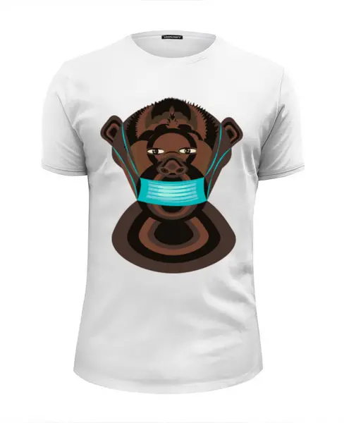 Заказать мужскую футболку в Москве. Футболка базовая  Шимпанзе в маске от Stil na yarkosti - готовые дизайны и нанесение принтов.