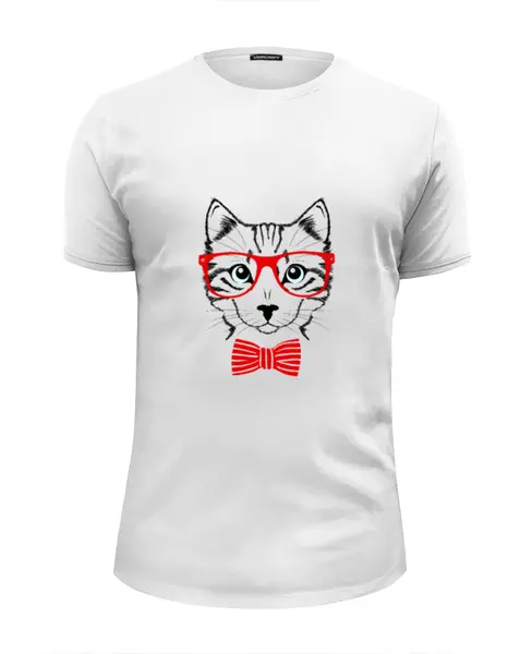 Заказать мужскую футболку в Москве. Футболка базовая Кошка от YellowCloverShop - готовые дизайны и нанесение принтов.