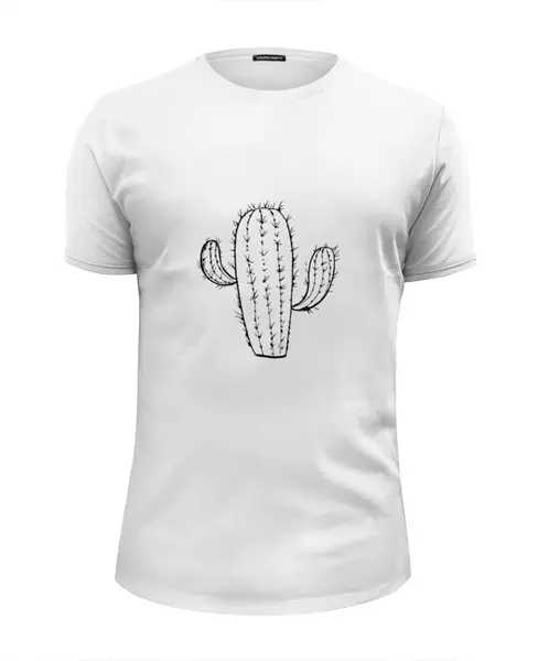 Заказать мужскую футболку в Москве. Футболка базовая кактус от THE_NISE  - готовые дизайны и нанесение принтов.