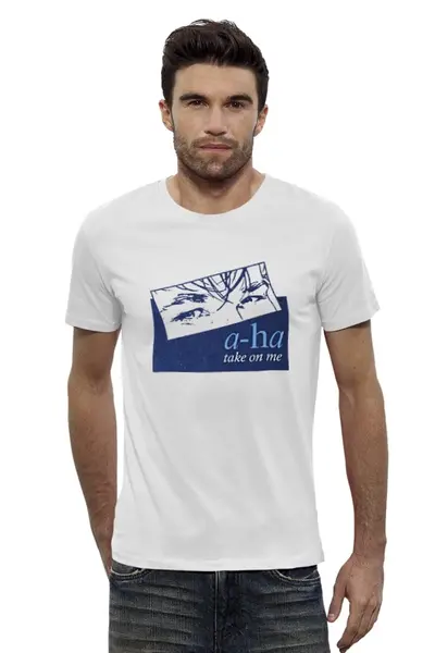 Заказать мужскую футболку в Москве. Футболка базовая a-ha / Take On Me от OEX design - готовые дизайны и нанесение принтов.