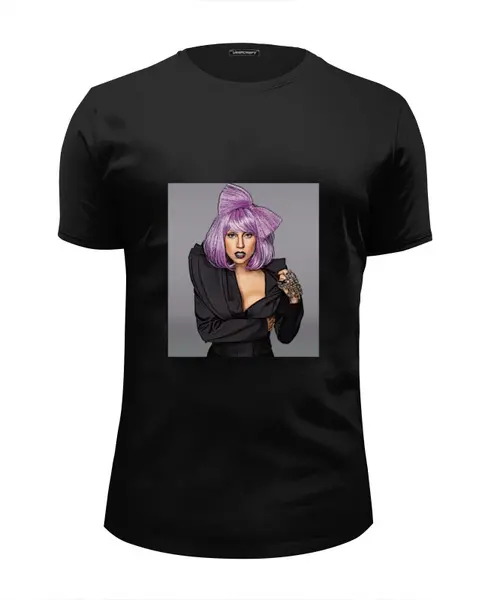 Заказать мужскую футболку в Москве. Футболка базовая Lady Gaga от kostlaviypsych - готовые дизайны и нанесение принтов.