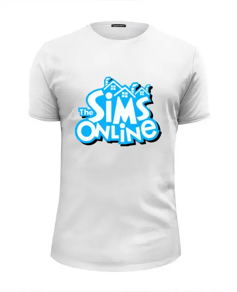 Заказать мужскую футболку в Москве. Футболка базовая Sims Online от THE_NISE  - готовые дизайны и нанесение принтов.