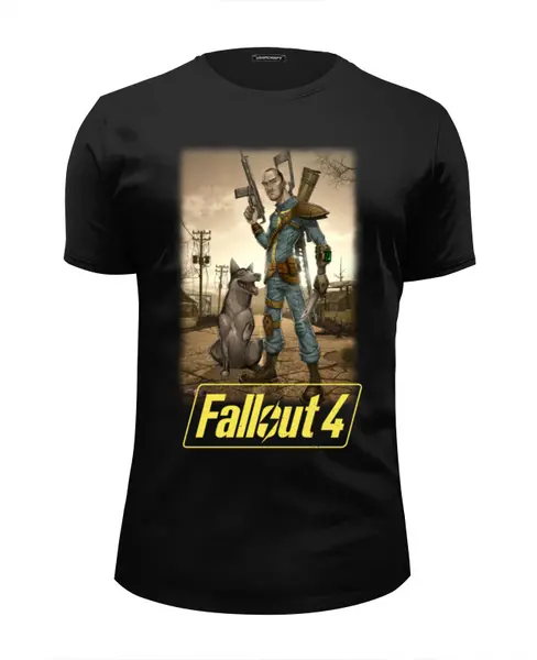 Заказать мужскую футболку в Москве. Футболка базовая Fallout 4 от Curipopik - готовые дизайны и нанесение принтов.