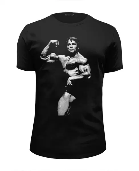 Заказать мужскую футболку в Москве. Футболка базовая Schwarzenegger от dima111 - готовые дизайны и нанесение принтов.