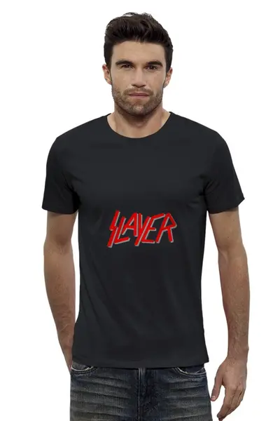 Заказать мужскую футболку в Москве. Футболка базовая "Slayer" от Fedor - готовые дизайны и нанесение принтов.