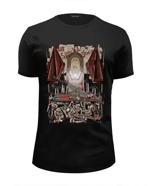 Заказать мужскую футболку в Москве. Футболка базовая Silent Hill 2 от madfive5 - готовые дизайны и нанесение принтов.
