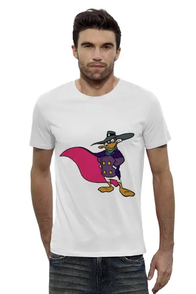 Заказать мужскую футболку в Москве. Футболка базовая darkwing duck от nessing - готовые дизайны и нанесение принтов.