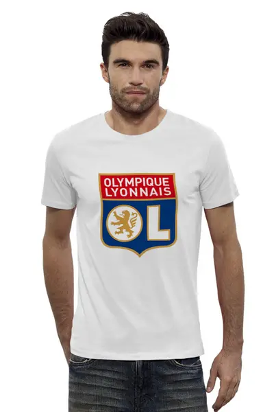 Заказать мужскую футболку в Москве. Футболка базовая Olympique Lyonnais от THE_NISE  - готовые дизайны и нанесение принтов.
