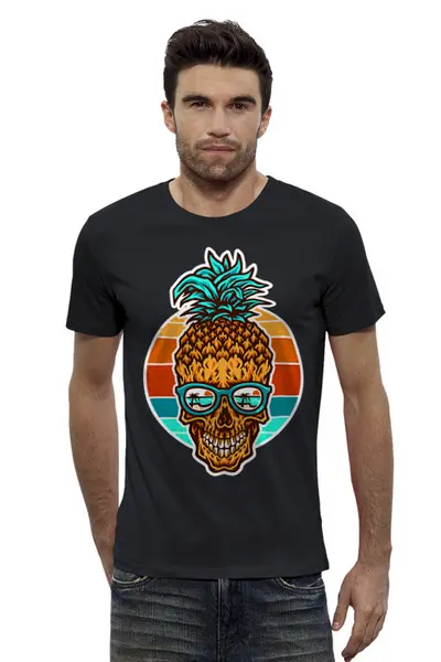 Заказать мужскую футболку в Москве. Футболка базовая SkullSummer от balden - готовые дизайны и нанесение принтов.
