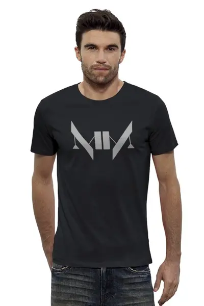 Заказать мужскую футболку в Москве. Футболка базовая Marilyn Manson от inPrintio - готовые дизайны и нанесение принтов.
