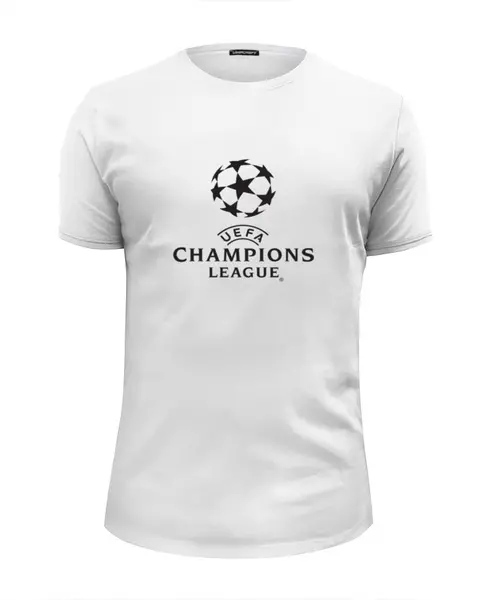 Заказать мужскую футболку в Москве. Футболка базовая UEFA Champions League от shamil.abdullaev - готовые дизайны и нанесение принтов.