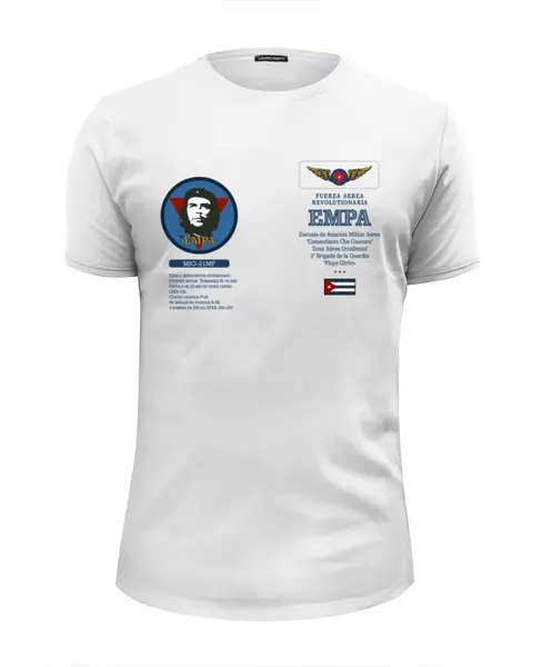 Заказать мужскую футболку в Москве. Футболка базовая Школа военных летчиков (Куба) от Рустам Юсупов - готовые дизайны и нанесение принтов.