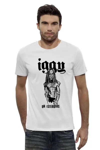 Заказать мужскую футболку в Москве. Футболка базовая IGGY on aSTEROIDS от kruglow - готовые дизайны и нанесение принтов.