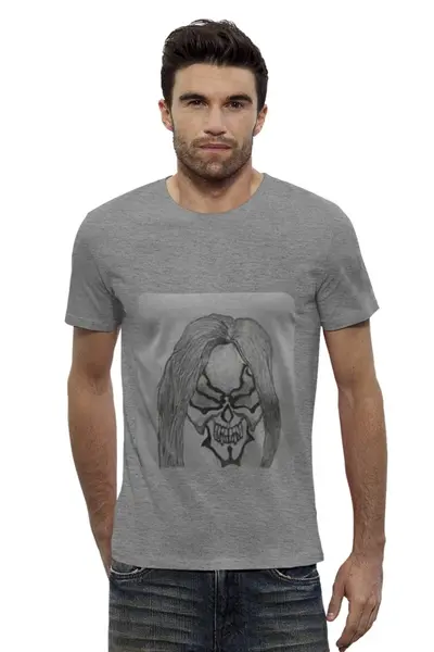 Заказать мужскую футболку в Москве. Футболка базовая Skullhair \ Волосатый череп от Wikel - готовые дизайны и нанесение принтов.