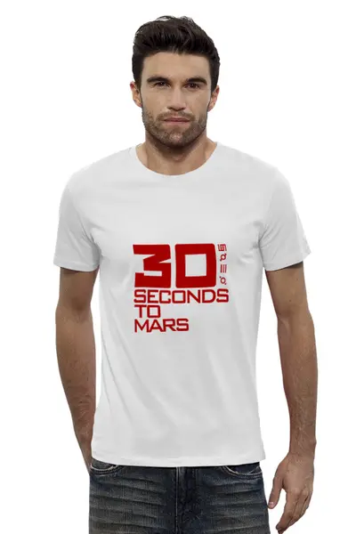 Заказать мужскую футболку в Москве. Футболка базовая группа "30 seconds to Mars" от Fedor - готовые дизайны и нанесение принтов.