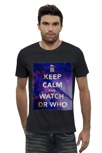 Заказать мужскую футболку в Москве. Футболка базовая Doctor Who от Александр  - готовые дизайны и нанесение принтов.