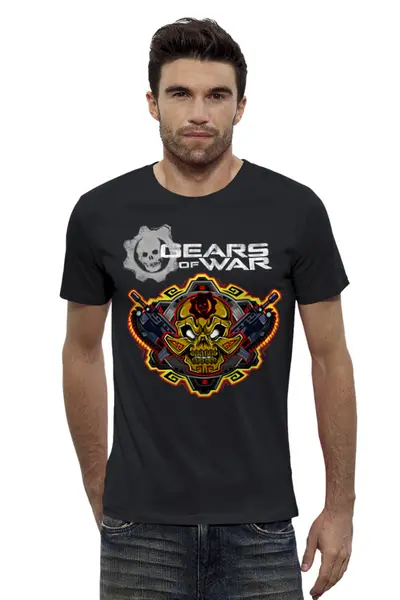 Заказать мужскую футболку в Москве. Футболка базовая Gears Of War от T-shirt print  - готовые дизайны и нанесение принтов.