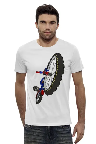 Заказать мужскую футболку в Москве. Футболка базовая Велосипед от valezar - готовые дизайны и нанесение принтов.