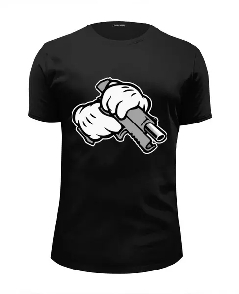 Заказать мужскую футболку в Москве. Футболка базовая Gun Hands от balden - готовые дизайны и нанесение принтов.