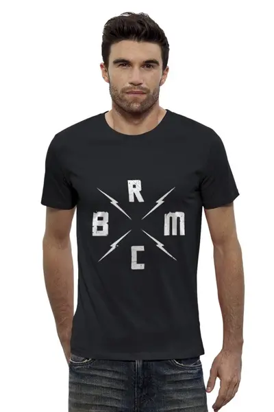 Заказать мужскую футболку в Москве. Футболка базовая Black Rebel Motorcycle Club от geekbox - готовые дизайны и нанесение принтов.
