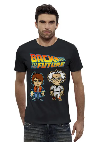 Заказать мужскую футболку в Москве. Футболка базовая Back to the Future от balden - готовые дизайны и нанесение принтов.