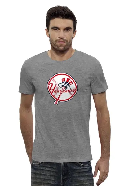 Заказать мужскую футболку в Москве. Футболка базовая Нью-Йорк Янкиз / New York Yankees от KinoArt - готовые дизайны и нанесение принтов.
