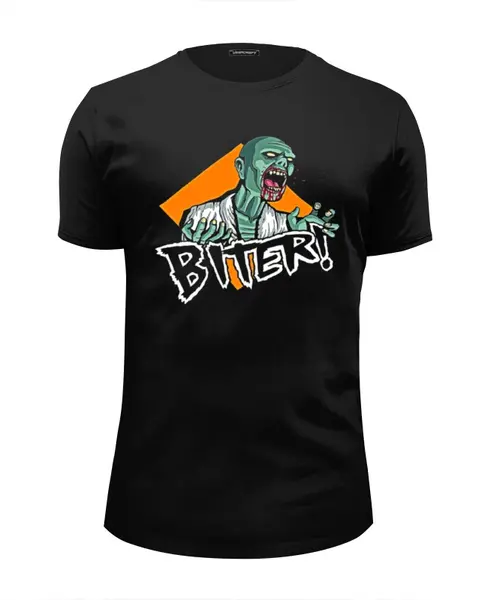 Заказать мужскую футболку в Москве. Футболка базовая Zombie biter от Leichenwagen - готовые дизайны и нанесение принтов.