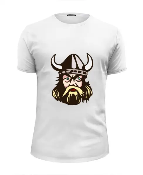 Заказать мужскую футболку в Москве. Футболка базовая Веселый викинг от shop-viking - готовые дизайны и нанесение принтов.