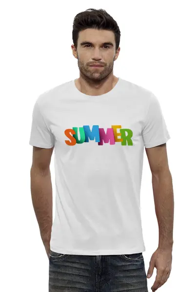 Заказать мужскую футболку в Москве. Футболка базовая Summer от THE_NISE  - готовые дизайны и нанесение принтов.
