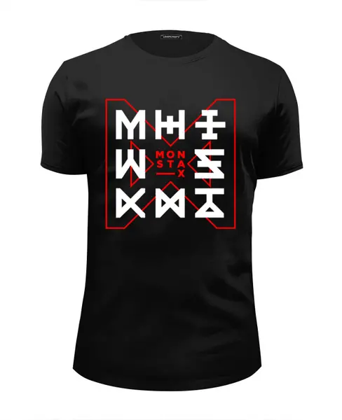 Заказать мужскую футболку в Москве. Футболка базовая Monsta X от geekbox - готовые дизайны и нанесение принтов.