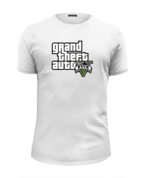 Заказать мужскую футболку в Москве. Футболка базовая Grand Theft Auto 5 от VashAdmin - готовые дизайны и нанесение принтов.