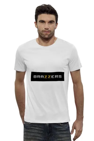 Заказать мужскую футболку в Москве. Футболка базовая Brazzers  от cherdantcev - готовые дизайны и нанесение принтов.