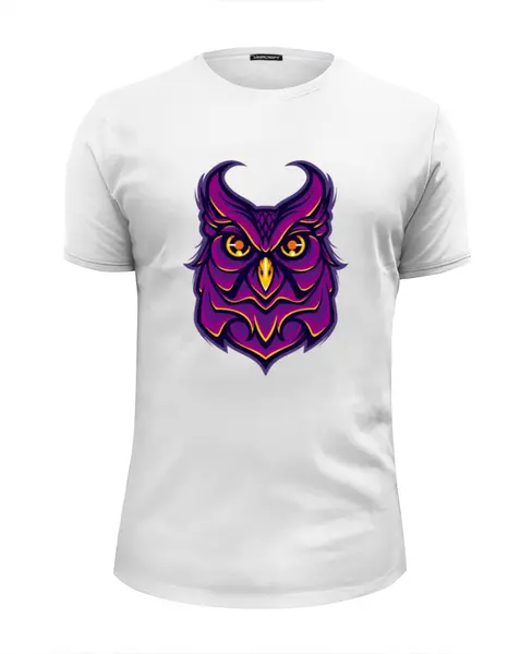 Заказать мужскую футболку в Москве. Футболка базовая Ночная Сова (Owl) от trugift - готовые дизайны и нанесение принтов.