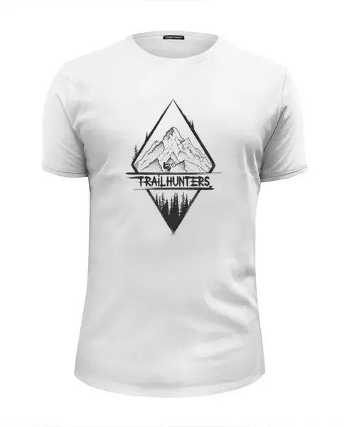 Заказать мужскую футболку в Москве. Футболка базовая Trailhunters от oneredfoxstore@gmail.com - готовые дизайны и нанесение принтов.