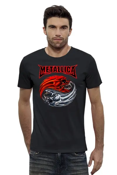 Заказать мужскую футболку в Москве. Футболка базовая Metallica от Leichenwagen - готовые дизайны и нанесение принтов.