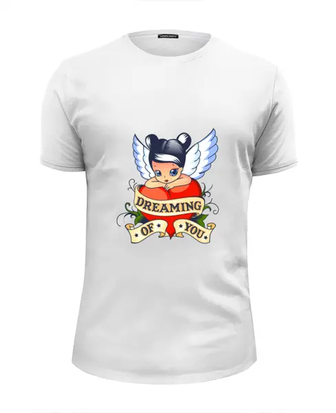 Заказать мужскую футболку в Москве. Футболка базовая Мечтаю о тебе от zen4@bk.ru - готовые дизайны и нанесение принтов.
