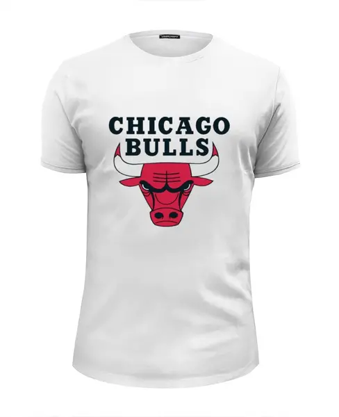 Заказать мужскую футболку в Москве. Футболка базовая Chicago Bulls от Виктор Гришин - готовые дизайны и нанесение принтов.