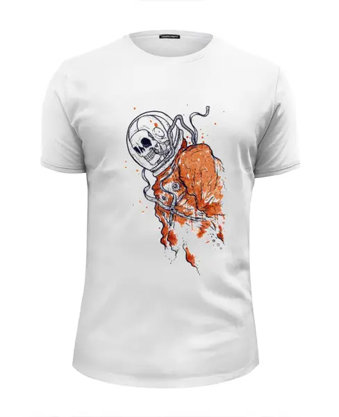 Заказать мужскую футболку в Москве. Футболка базовая Портрет космонавта от YellowCloverShop - готовые дизайны и нанесение принтов.