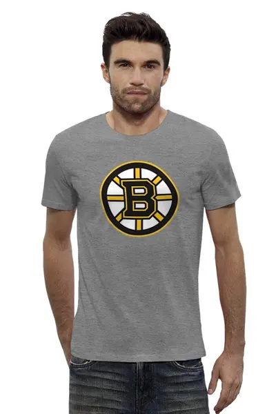 Заказать мужскую футболку в Москве. Футболка базовая Boston Bruins от dobryidesign - готовые дизайны и нанесение принтов.