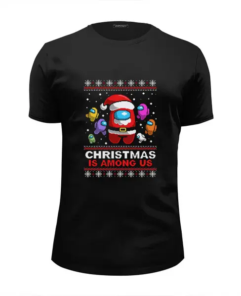 Заказать мужскую футболку в Москве. Футболка базовая Christmas Is Among Us от El Fox - готовые дизайны и нанесение принтов.