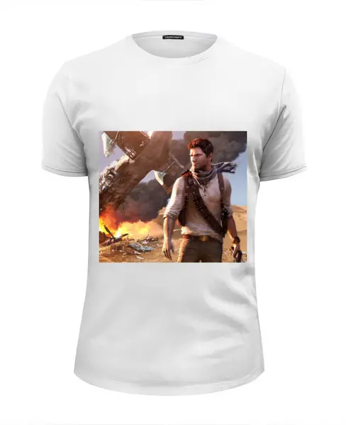 Заказать мужскую футболку в Москве. Футболка базовая Uncharted от GeekFox  - готовые дизайны и нанесение принтов.