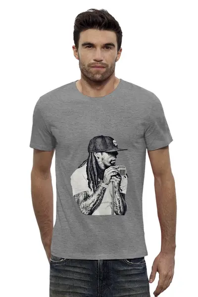 Заказать мужскую футболку в Москве. Футболка базовая Lil Wayne  от 22nd City - готовые дизайны и нанесение принтов.