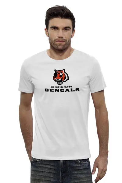 Заказать мужскую футболку в Москве. Футболка базовая Cincinnati Bengals от dobryidesign - готовые дизайны и нанесение принтов.