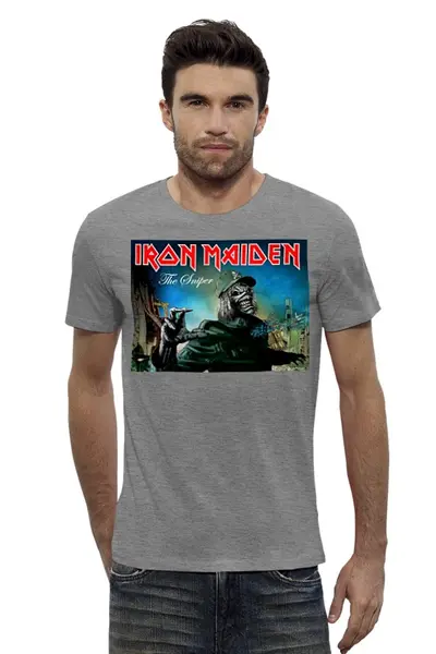 Заказать мужскую футболку в Москве. Футболка базовая Iron Maiden Band от Leichenwagen - готовые дизайны и нанесение принтов.