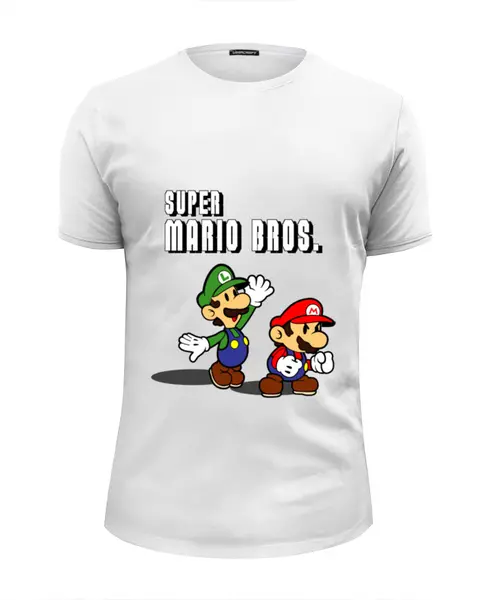 Заказать мужскую футболку в Москве. Футболка базовая Super Mario Bros. от game-fan - готовые дизайны и нанесение принтов.