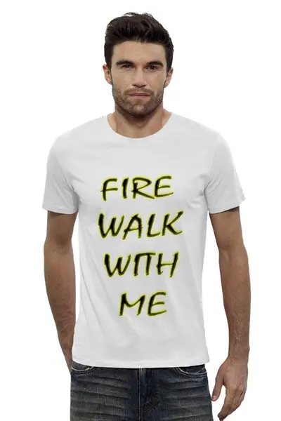Заказать мужскую футболку в Москве. Футболка базовая Fire Walk With Me от lixta - готовые дизайны и нанесение принтов.